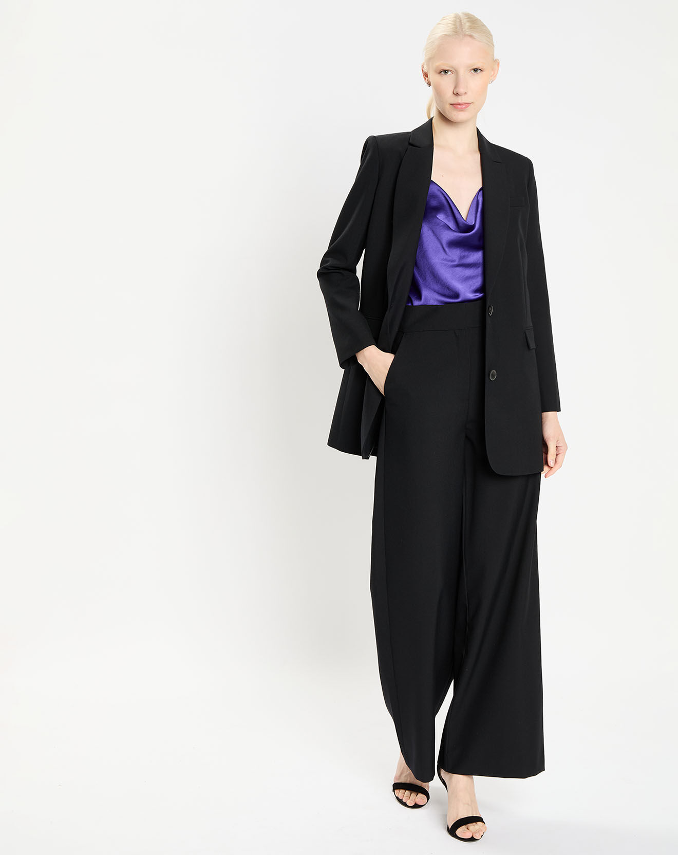 Zapa Pantalon en Laine mélangée Prunae noir