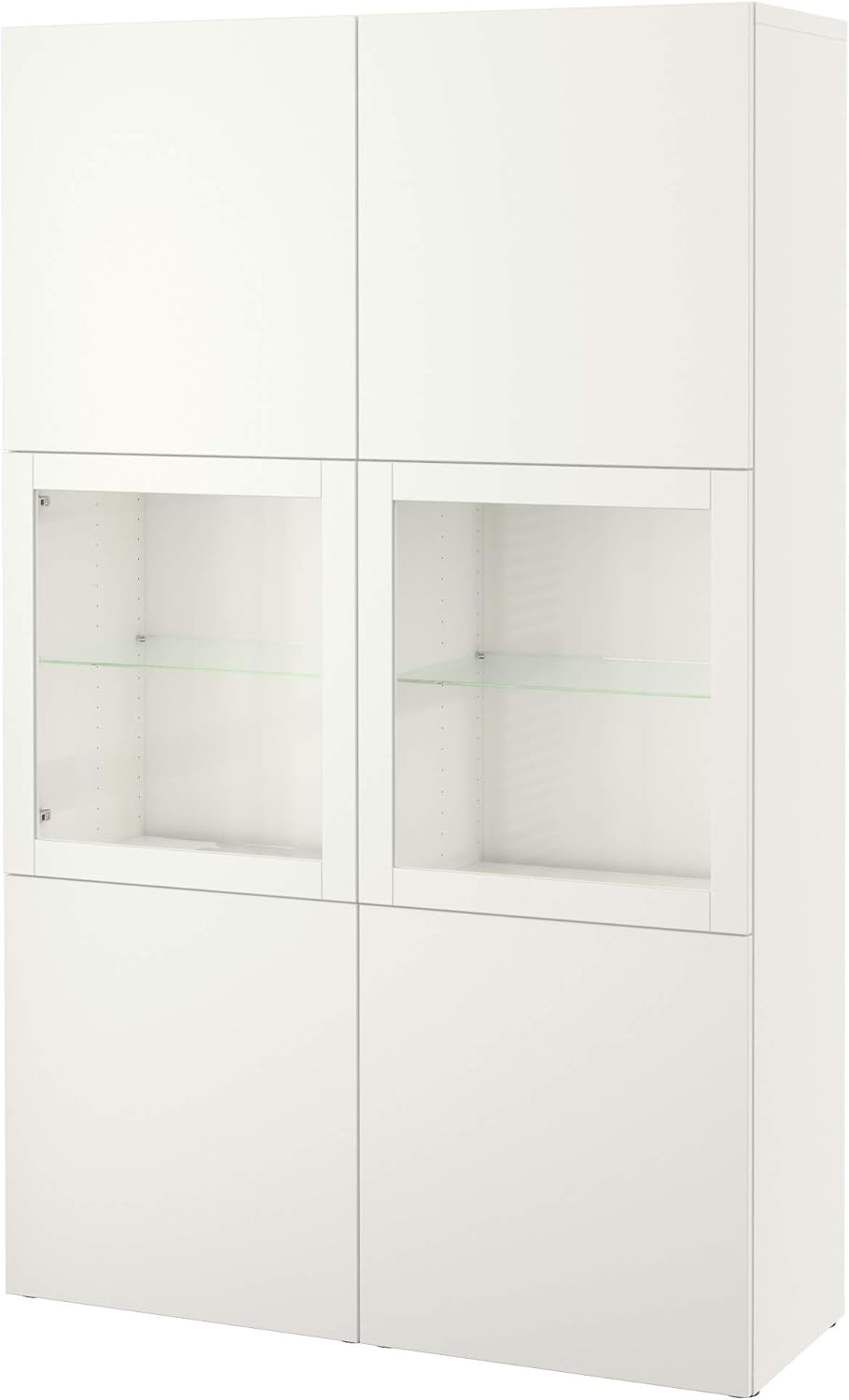 IKEA BESTÅ Aufbewahrungskombination mit Glastüren, 120 x 42 x 193 cm, weißes Lappviken/Sindvik weißes Klarglas