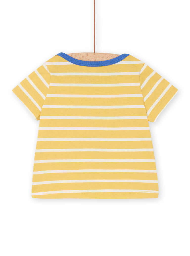 T-shirt safran et blanc à imprimé à rayures