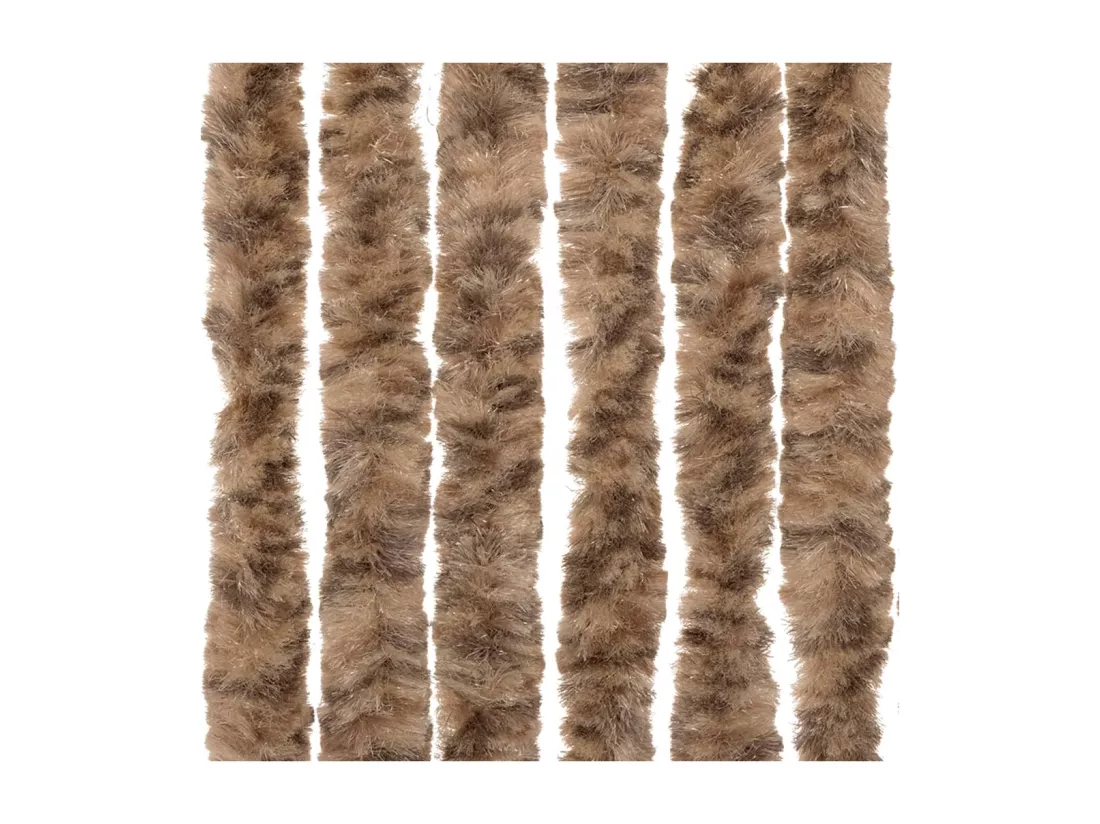 Rideau anti-mouches beige et marron foncé 100x220 cm chenille