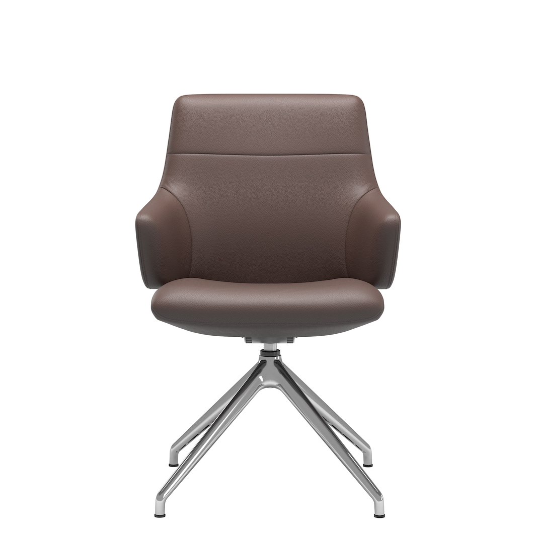 Chilli (L) spisestol Lav m/arm D350 Hud Velaro Chocolate i krom understell
