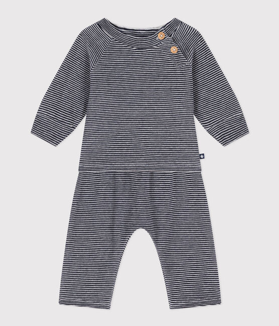 Ensemble rayé en velours bébé