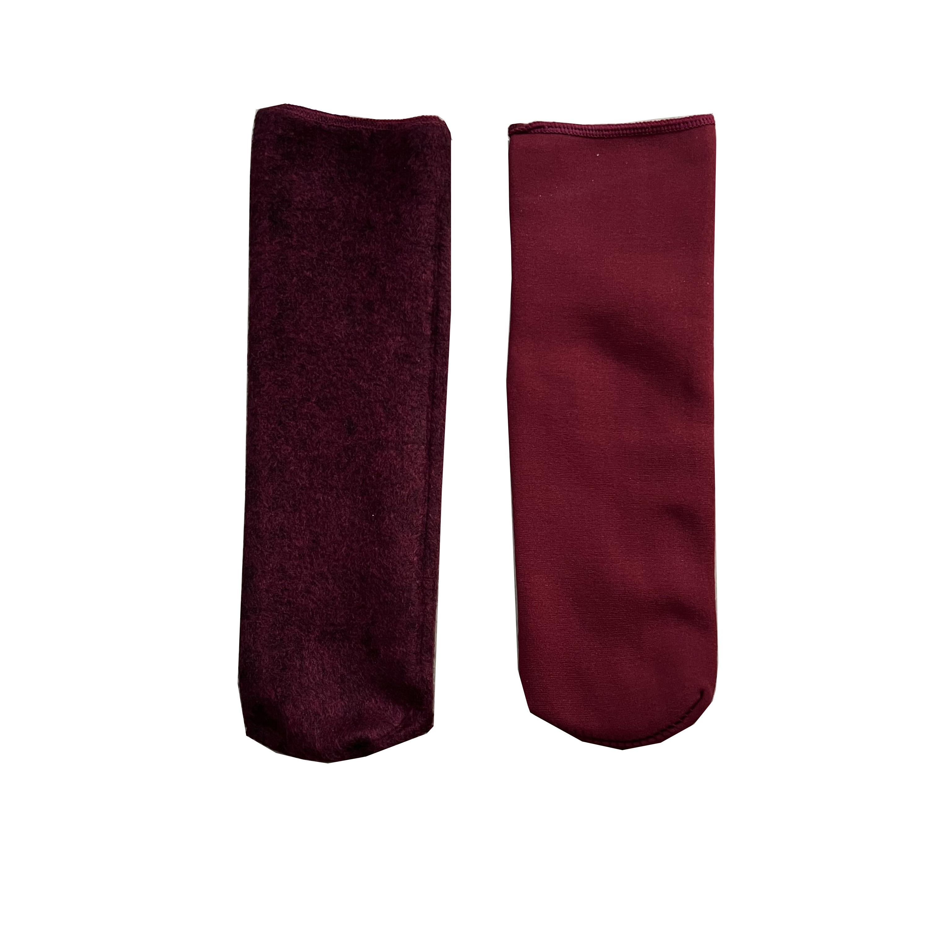 (1 Paar) Polyester Socken Winter Damen Füsslinge Plüsch gefüttert (One Size) - Rot