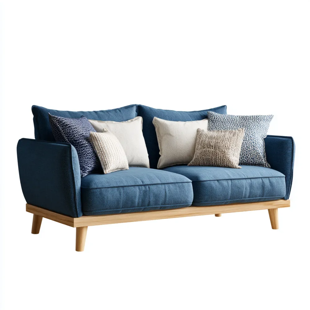 2-Sitzer-Sofa Stoff 150x85x90 cm - Blau - Skandinavisches Design