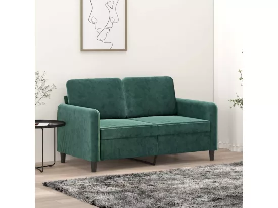 Canapé à 2 places Vert foncé 120 cm Velours