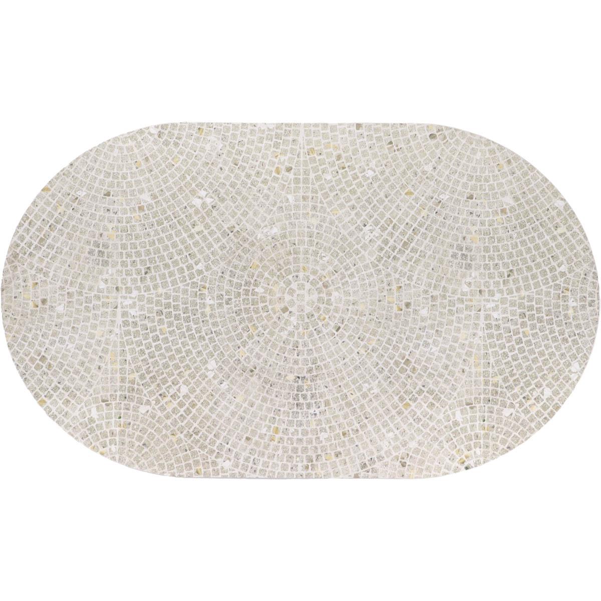 TAPIS OVAL DIATOMITE SOUPLE 45X75CM EFFET CARREAUX ROMA