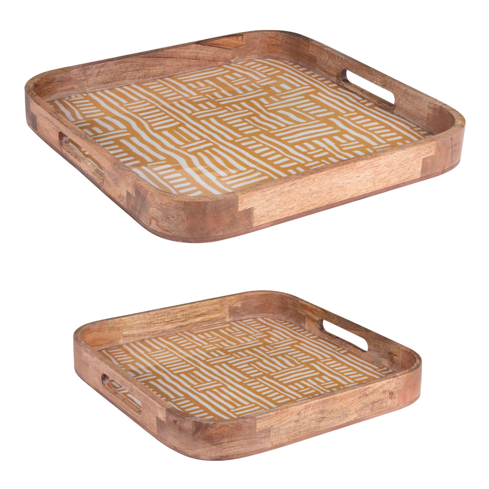Set de 2 plateaux carrés Atika de 35 et 40 cm Table passion