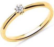 14 karaat gouden solitaire ring met Diamant 0.10 ct., LAB grown