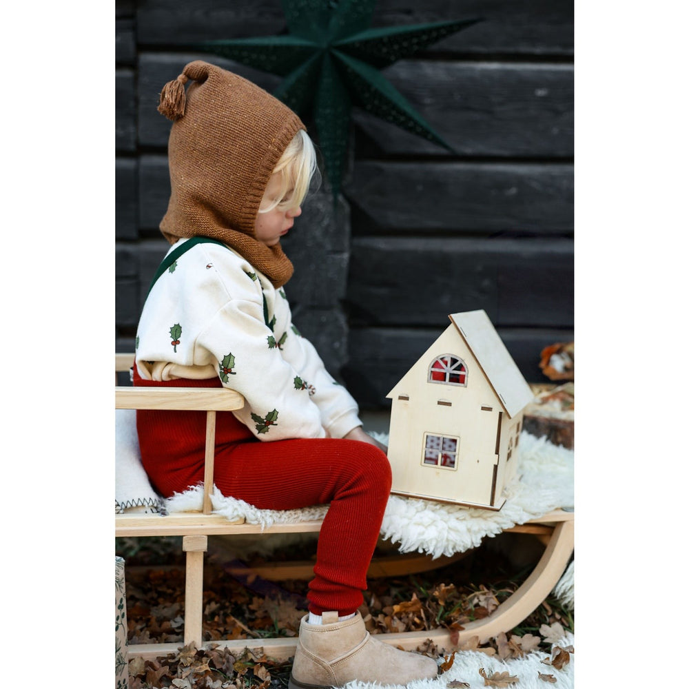 Køb Silly Silas Maple Leaf With Dark Forest Green Footless Strømpebukser Christmas Edition
