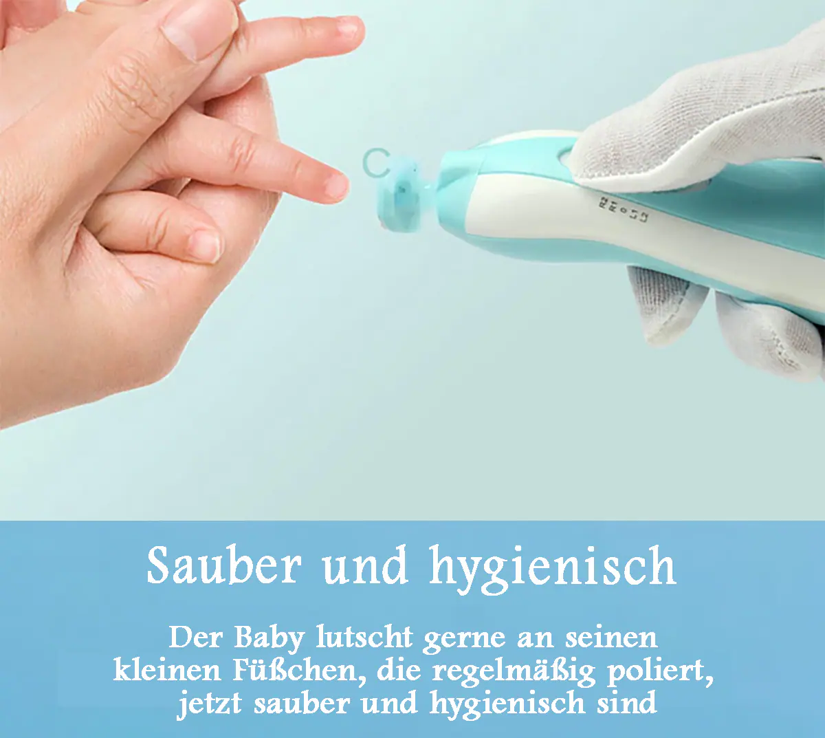 TPFBeauty Baby Nageltrimmer Elektrisch mit 6 Köpfen, Rosa