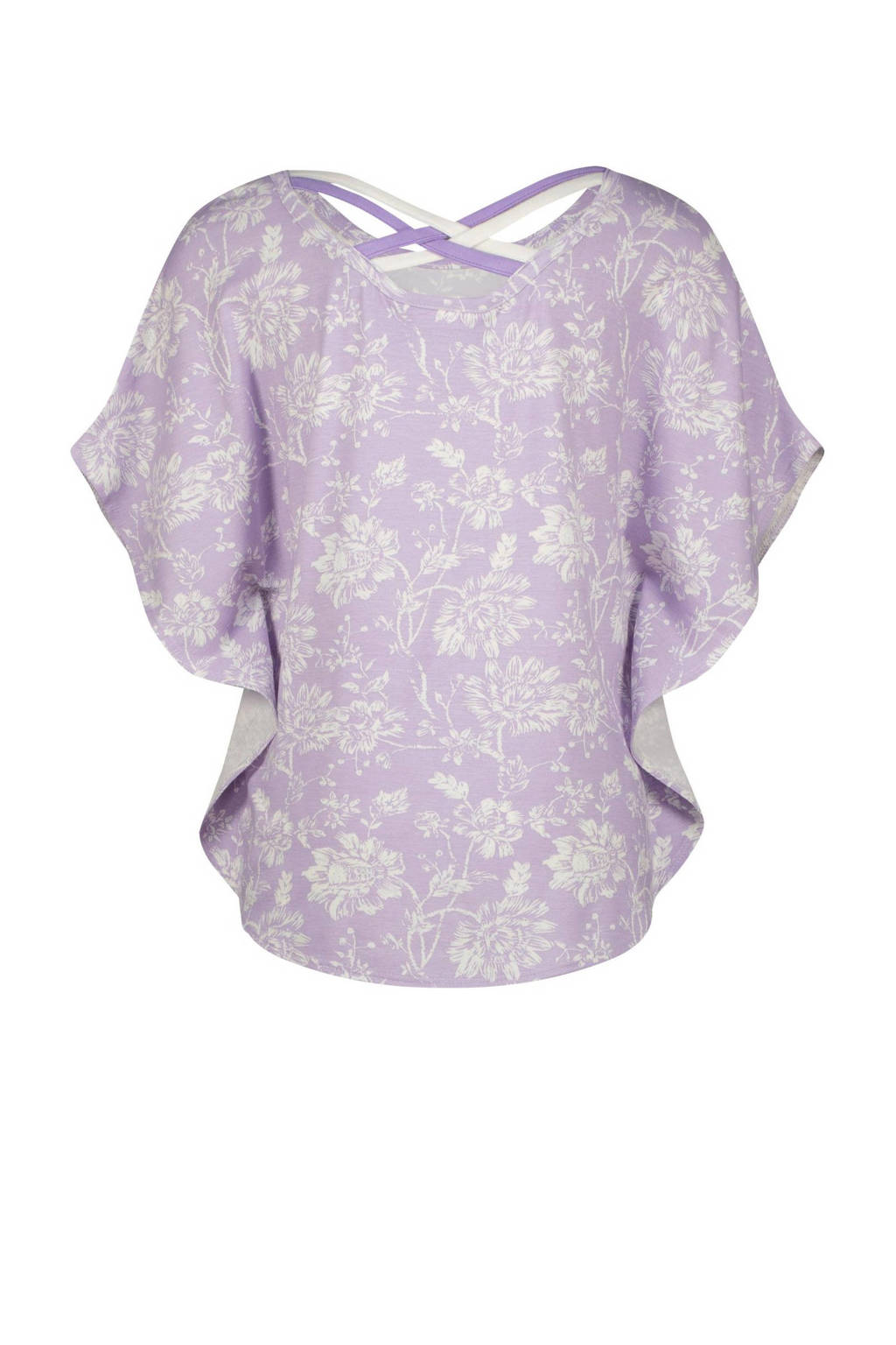 Vingino top Imela met all over print lila/wit