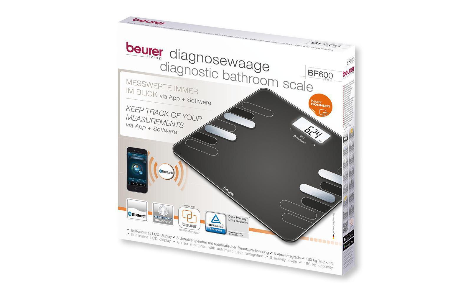 Körperanalysewaage BF600 Style SchwarzDiagnosewaage