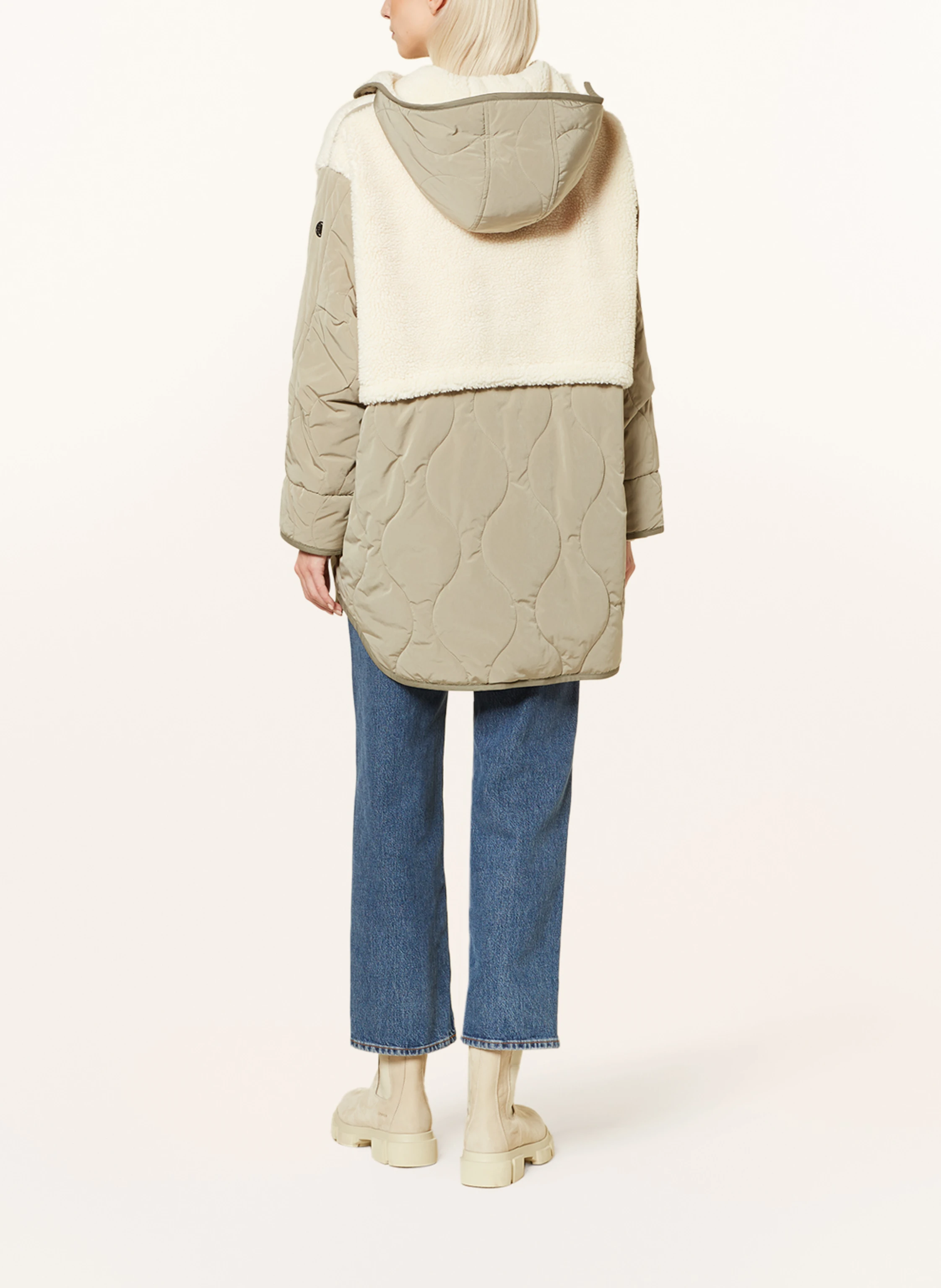 BLONDE No.8 Steppjacke mit abnehmbarer Kapuze und Teddyfell