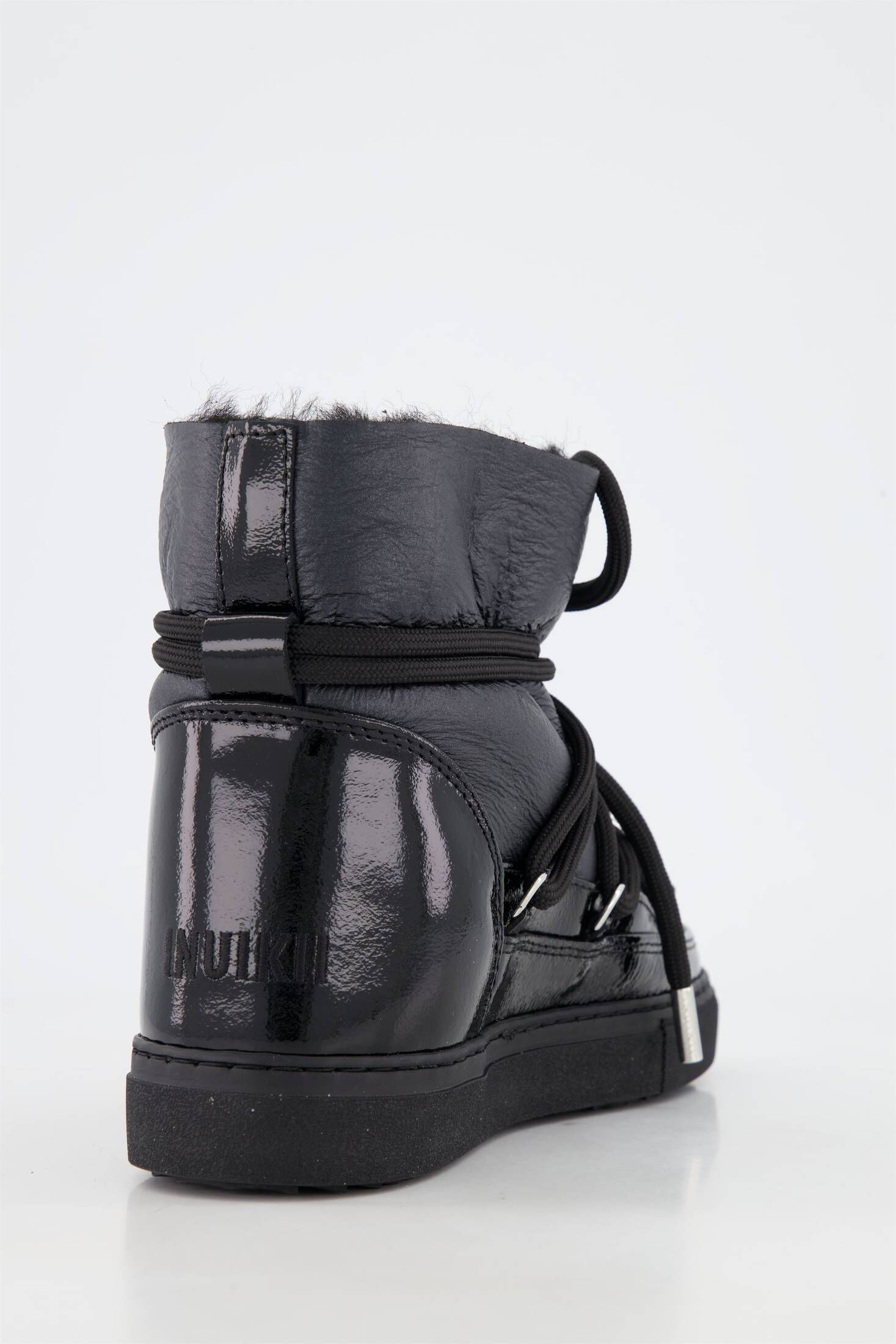 INUIKII| Damen Boots GLOSS SNEAKER BOOTS aus Leder und Lammfell