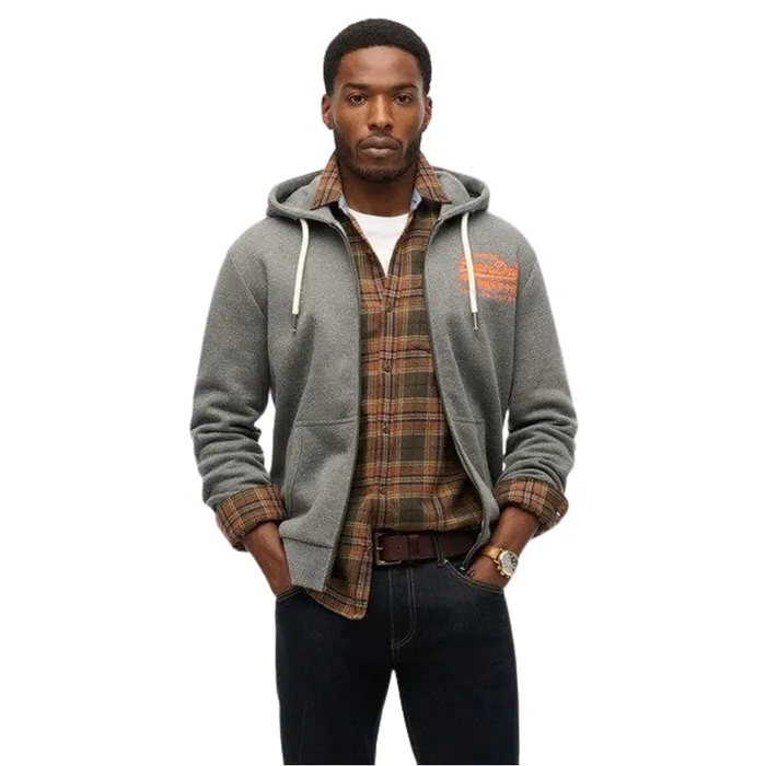 Superdry Neon Vintage Logo Graphic Hooded Vest Heren