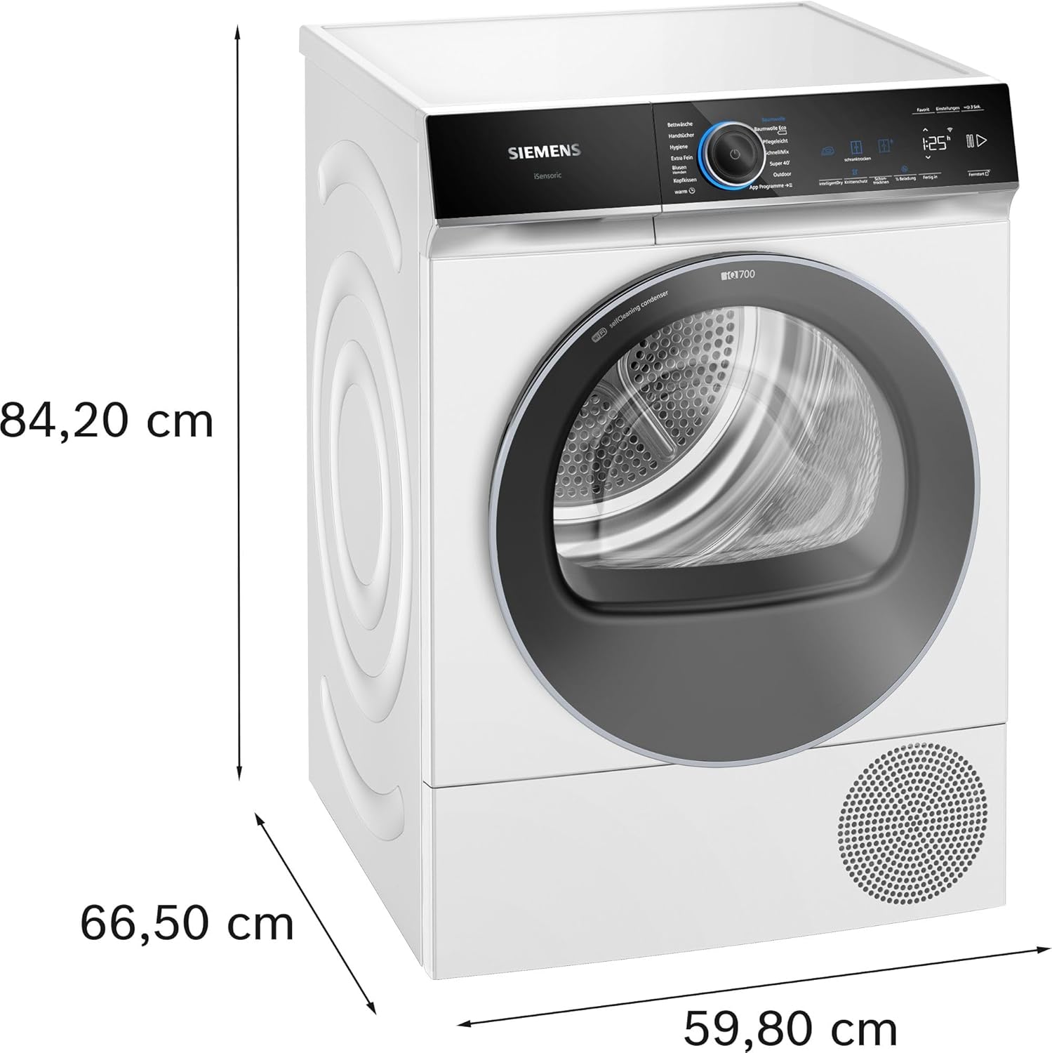 Siemens WQ45B2B40, Stiftung Warentest GUT (2,5)*, iQ700 Smarter Wärmepumpen-Trockner 9kg, autoDry optimale Trocknung, selbstreinigender Kondensator, Touch LED-Display, intelligentDry, Outdoor-Programm