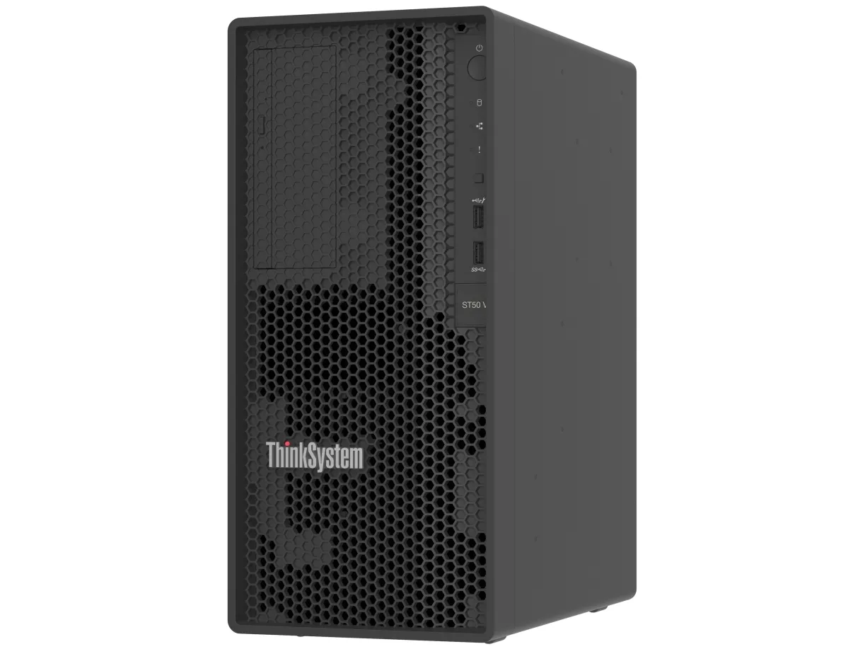 Lenovo ThinkSystem ST50 V3 7DF3 - Server - tower 5U - envejs - 1 x Xeon E-2434 / op til 5 GHz - RAM 32 GB - SSD 2 x 960 GB - Matrox G200 - Gigabit Ethernet - intet OS - skærm: ingen