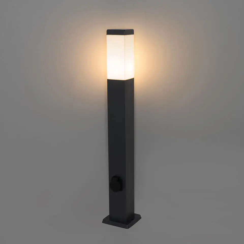 Qazqa staande buitenlampen malios zwart e27