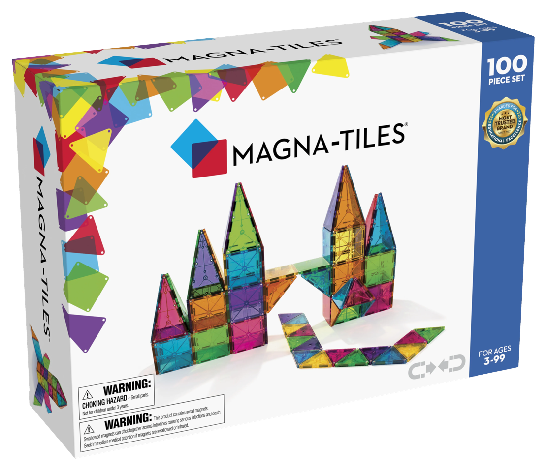 Magna-Tiles - Transparente Farver - 100 brikker