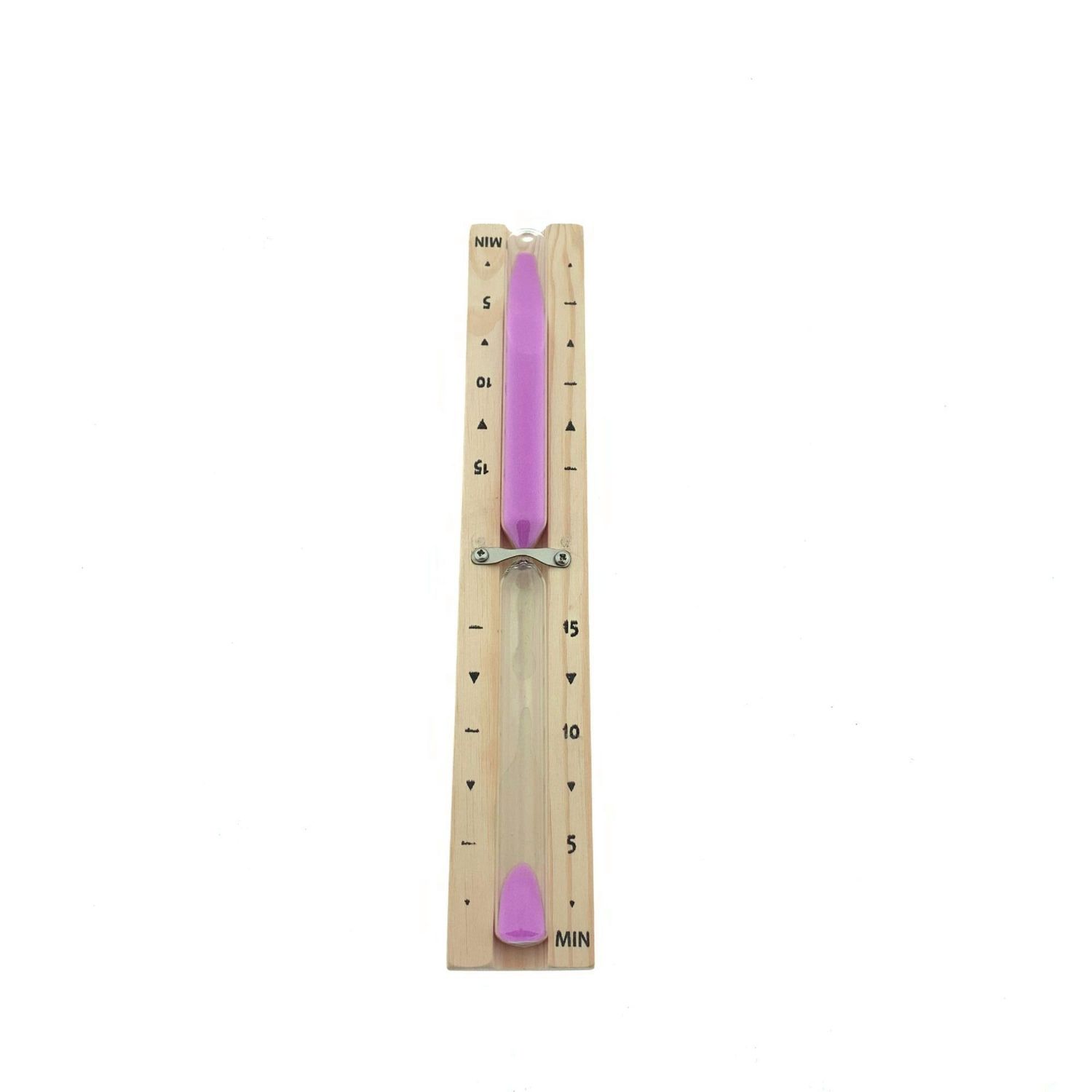Dewello® Sauna Sanduhr 15 Minuten aus 100% Pinie + 2 Schrauben, vorgebohrt - Glas robust & hitzebeständig, Sauna Zubehör