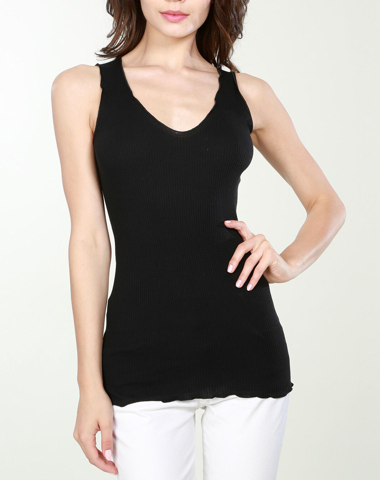 Mare Top en Coton larges bretelles noir