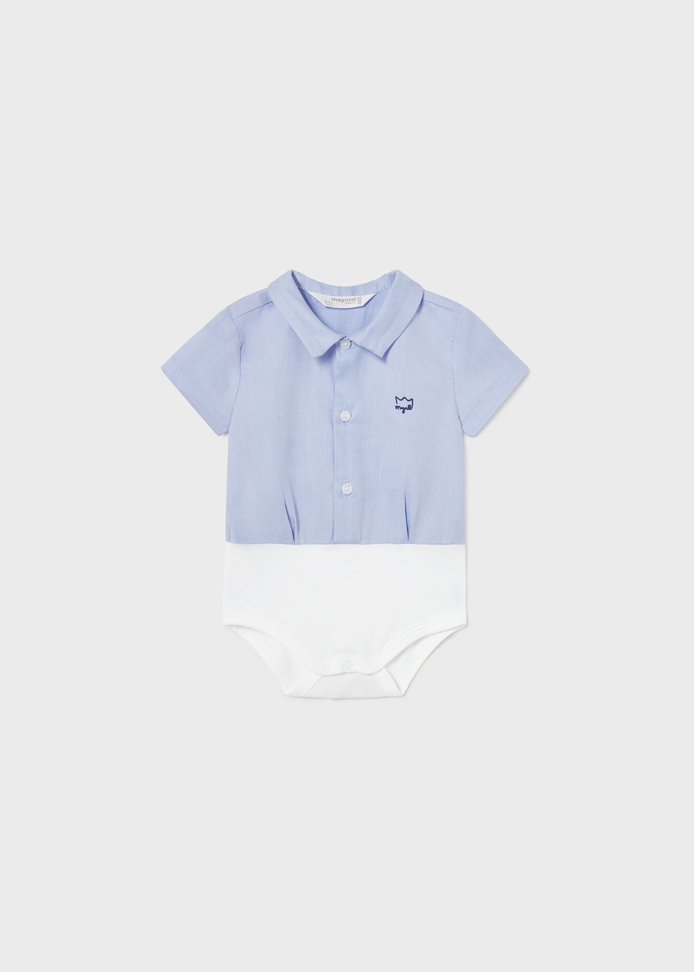 Camisa Oxford e body para recém-nascido