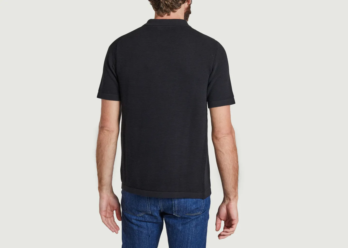 Polo loose côtelé col zippé KCA