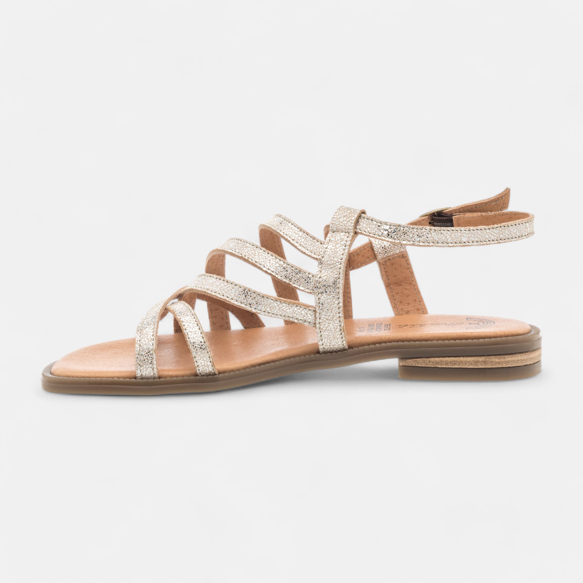 Nu-pieds Femme en cuir or