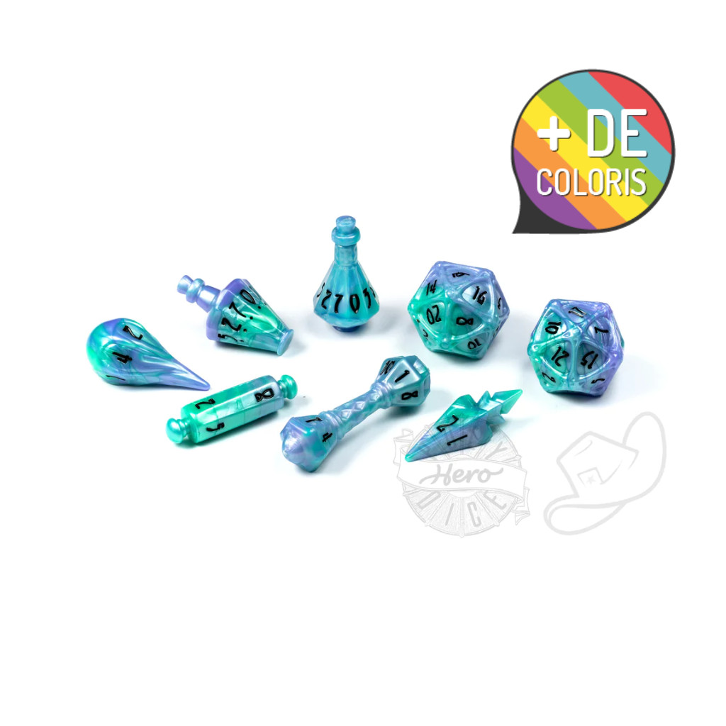 Set de 8 Dés JDR Polyhero Dice : Wizard