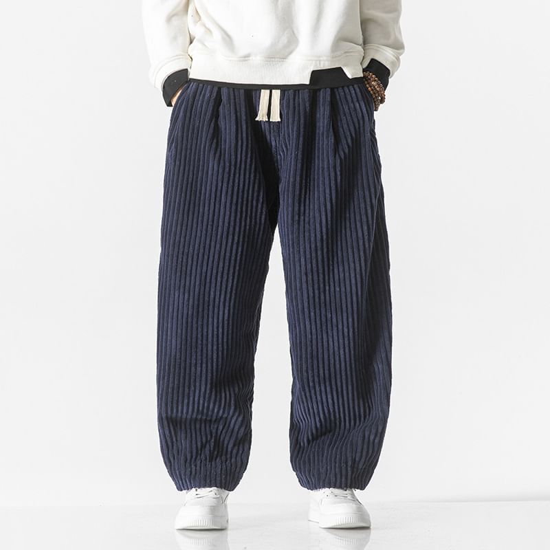 Blueforce - Corduroy cropped broek met trekkoord in de taille