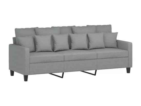 Ensemble de canapés 3 pcs coussins gris clair tissu