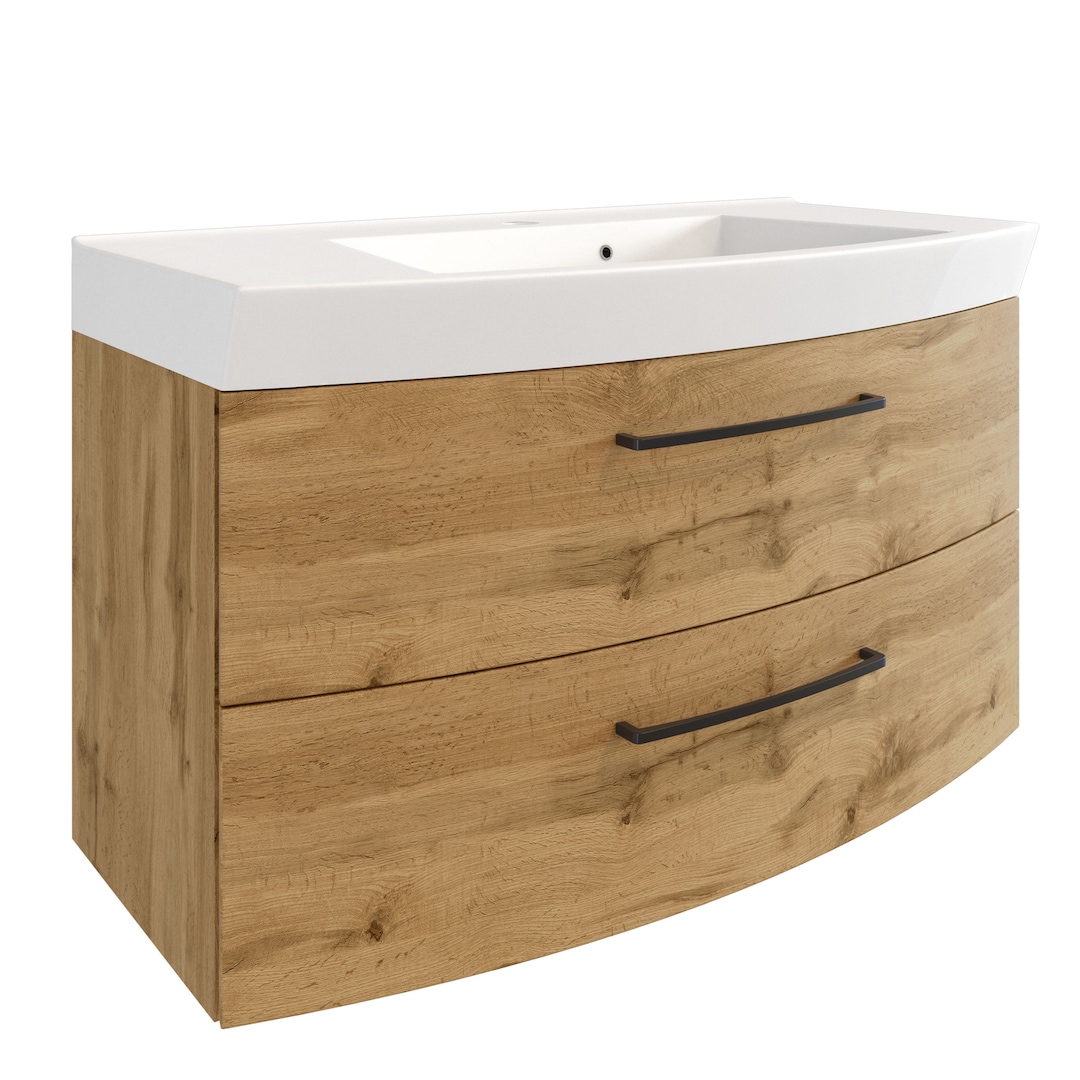 Badkombination Limburg braun 160 cm 5-teilig B/H/T 160x200x50 cm