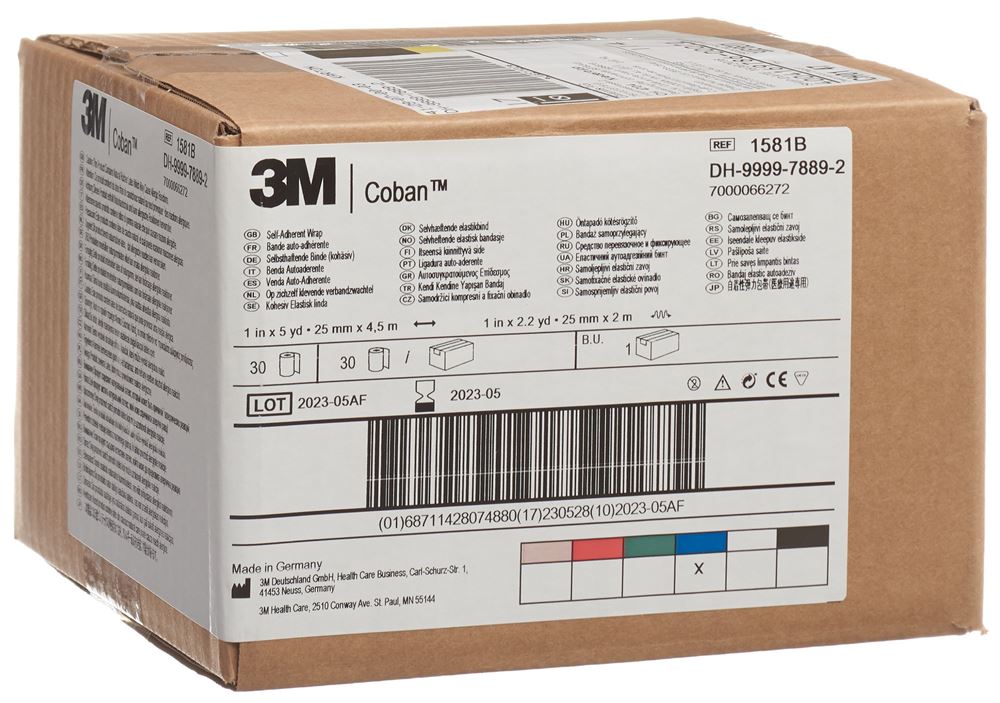 COBAN Elastische Binde selbsthaftend 2.6cmx4.57m blau 30 Stk