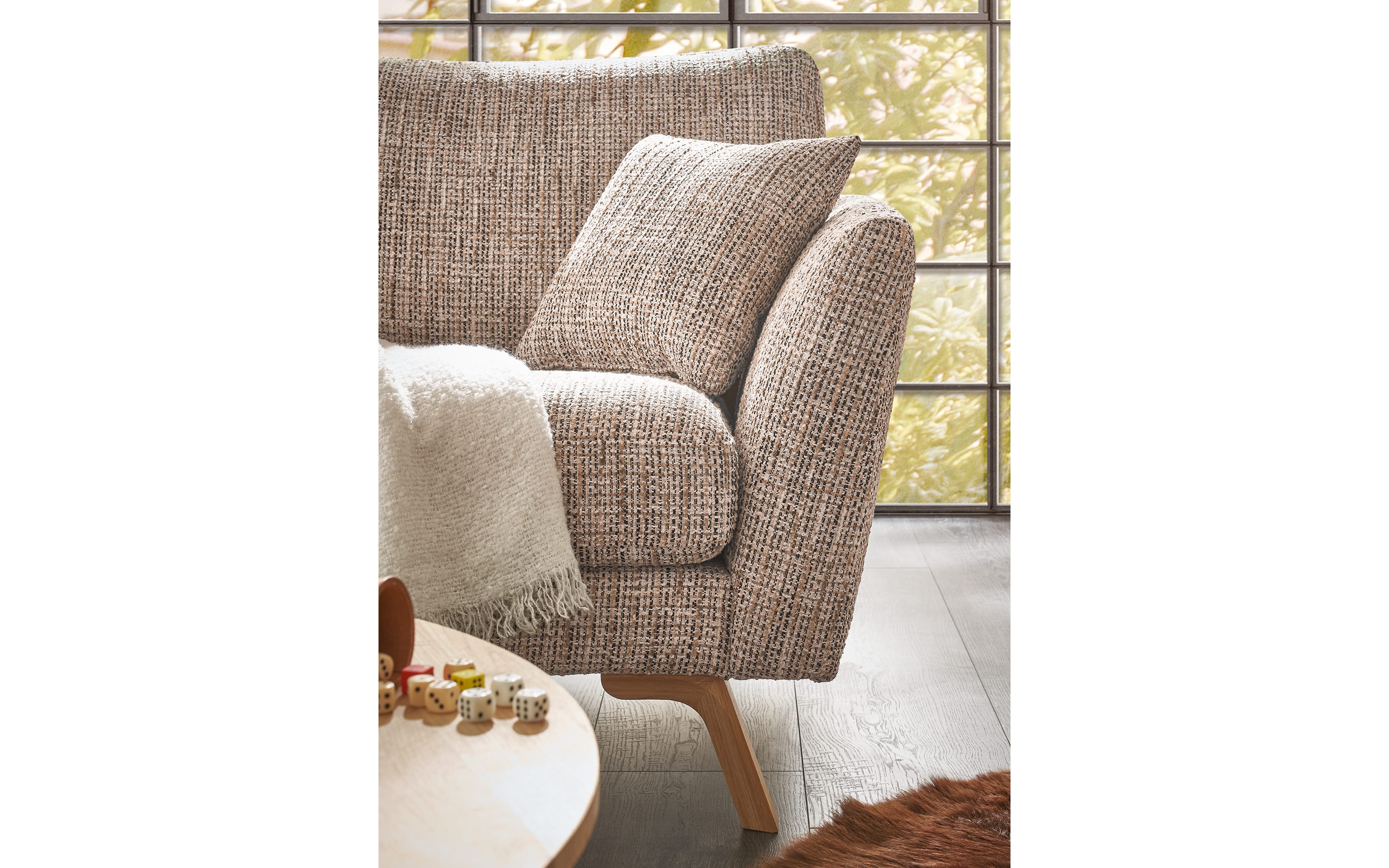 Sessel Detroit, natur, inkl. Kissen