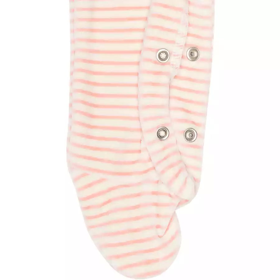 Steiff Strampler-Set Streifen Silver pink