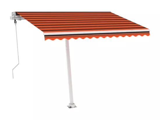 Auvent automatique capteur de vent/LED 300x250 cm Orange/marron