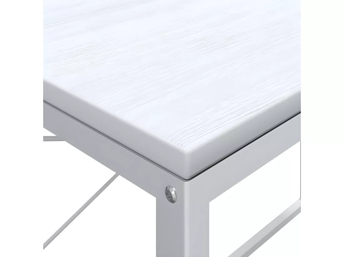 Bureau d'ordinateur Blanc 110x60x70 cm Aggloméré