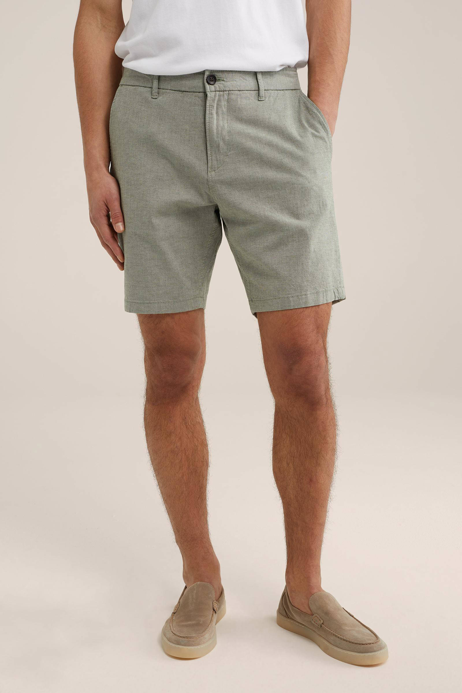 WE Fashion gemêleerde regular fit short thyme