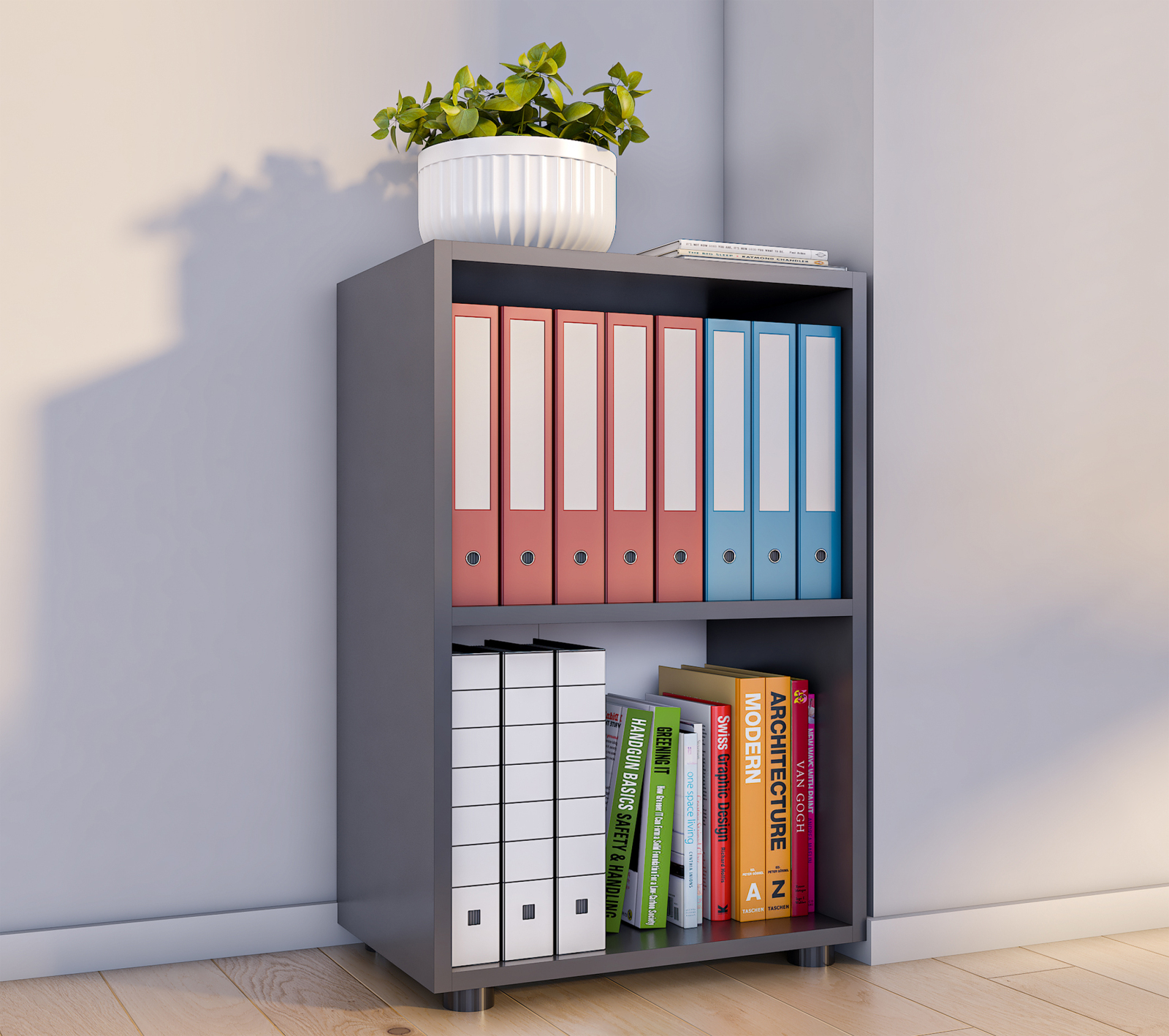 Regal ULAS - anthrazit - 2 Fächer - 49 cm