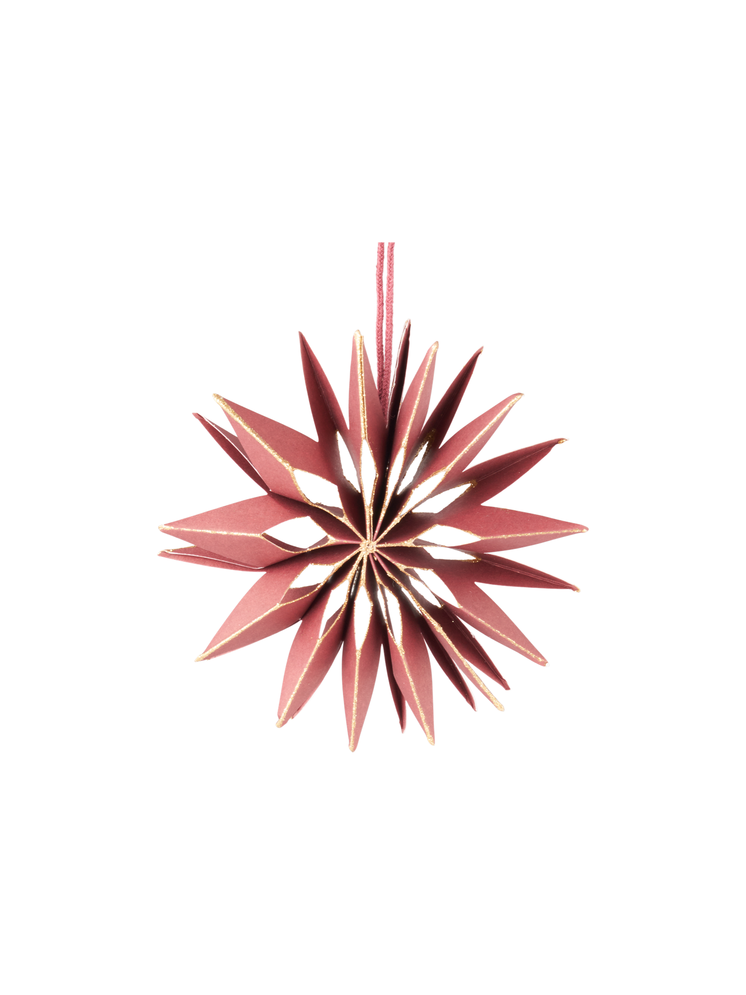 Stjerne til ophæng Ø10 cm | Papir. Ø10 cm. | Rose