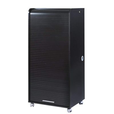 Armoire à rideaux ORGA - 2 tiroirs - H140 cm - Noir