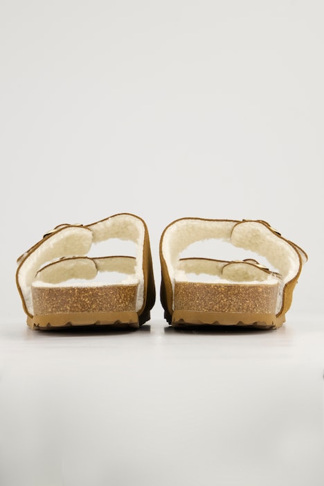 Lederpantolette Wollfutter
