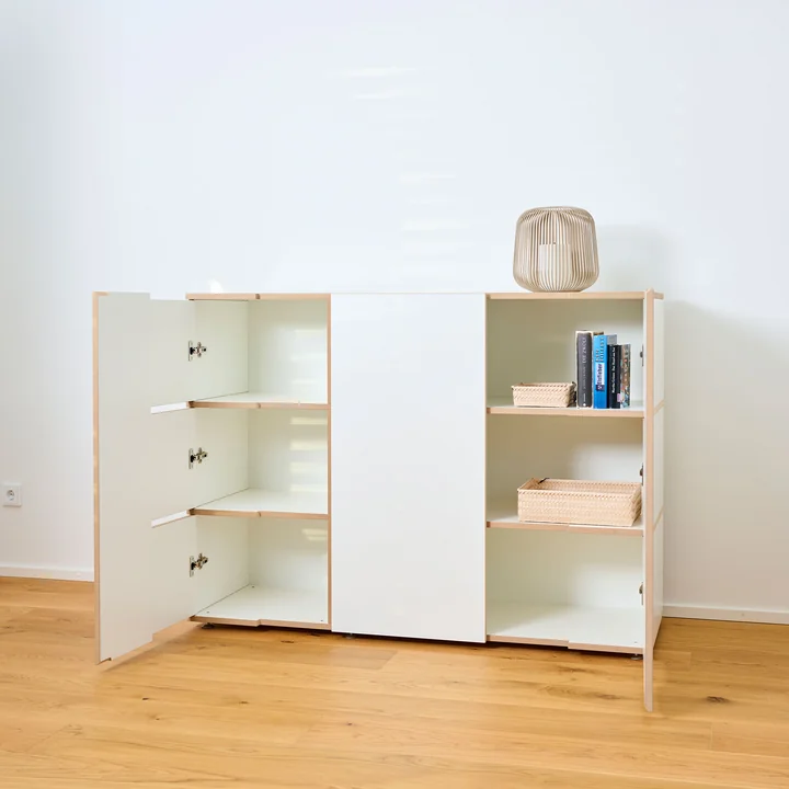 Tojo - stau Sideboard side, 200 x 110 cm, weiss
