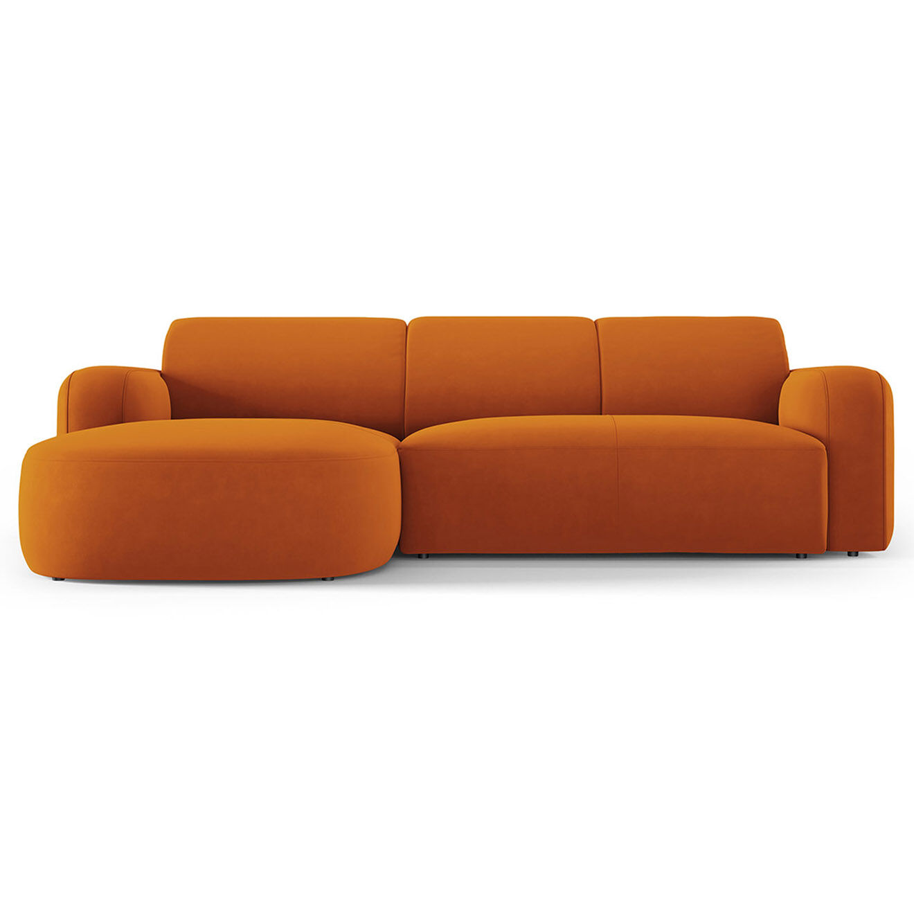 Mazzini Sofas Canapé d'angle gauche Velours Jasmin 4 Places terracotta - 250x170x72 cm