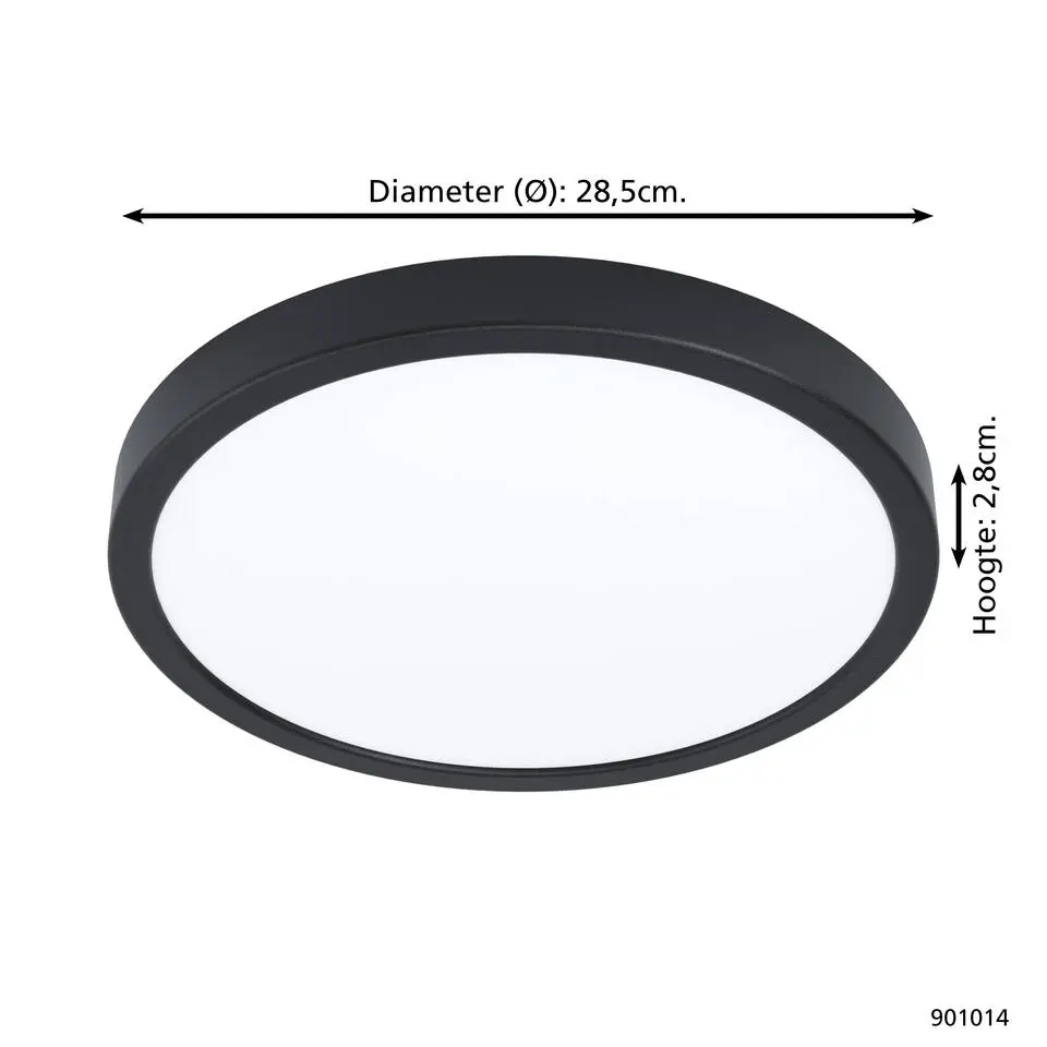 EGLO Fueva 5 Opbouwlamp - LED - Ø 28,5 cm - Zwart/Wit