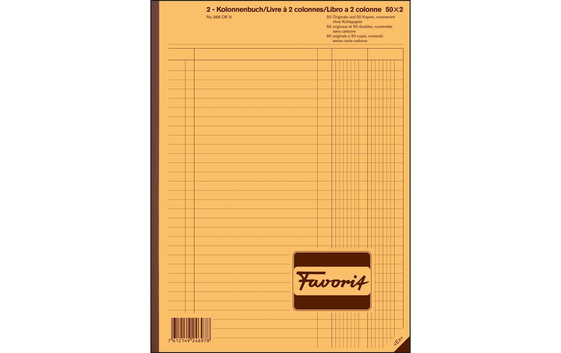 Durchschreibeblock 220 x 297 mm 2 Kolonnen2 Kolonnen-Durchschreibebuch