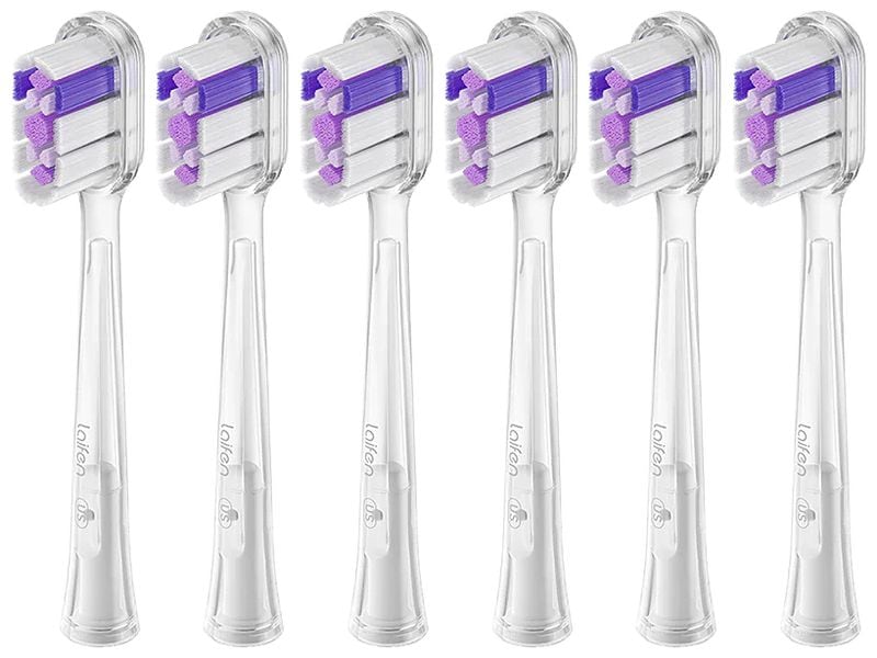 Laifen Zahnbürstenkopf Wave Ultra-Whitening Transparent, 6 Ersatzbürstenköpfe