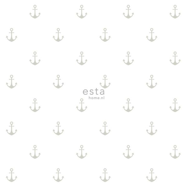 Estahome Ankers Behang - 0,53 x 10,05 m - Beige / Zwart