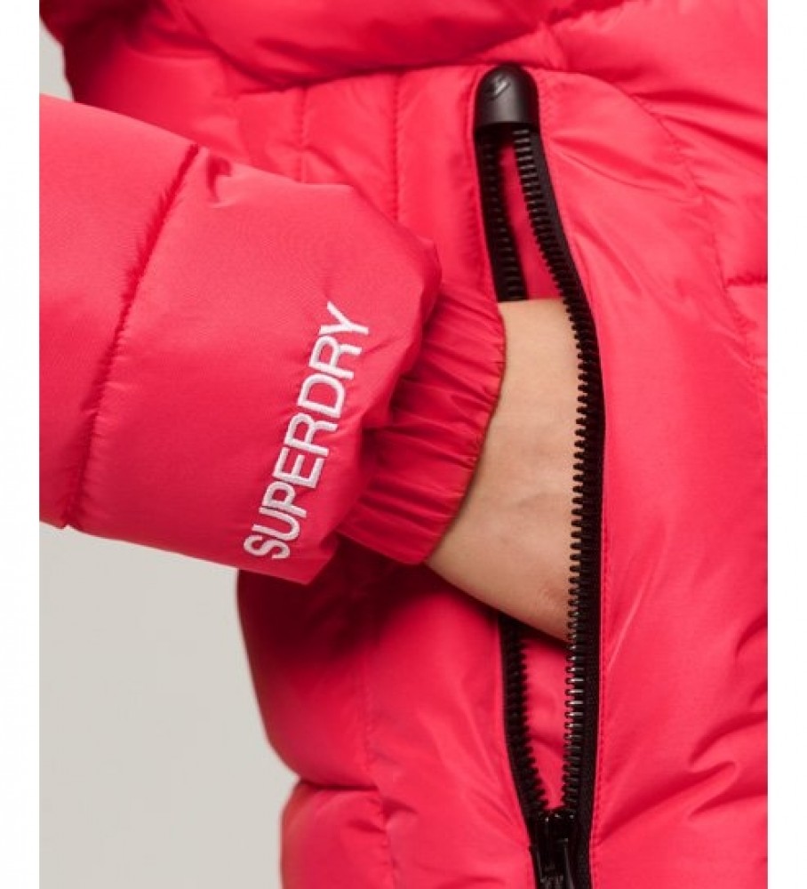 Jaqueta com capuz acolchoada Superdry Spirit Sports, rosa