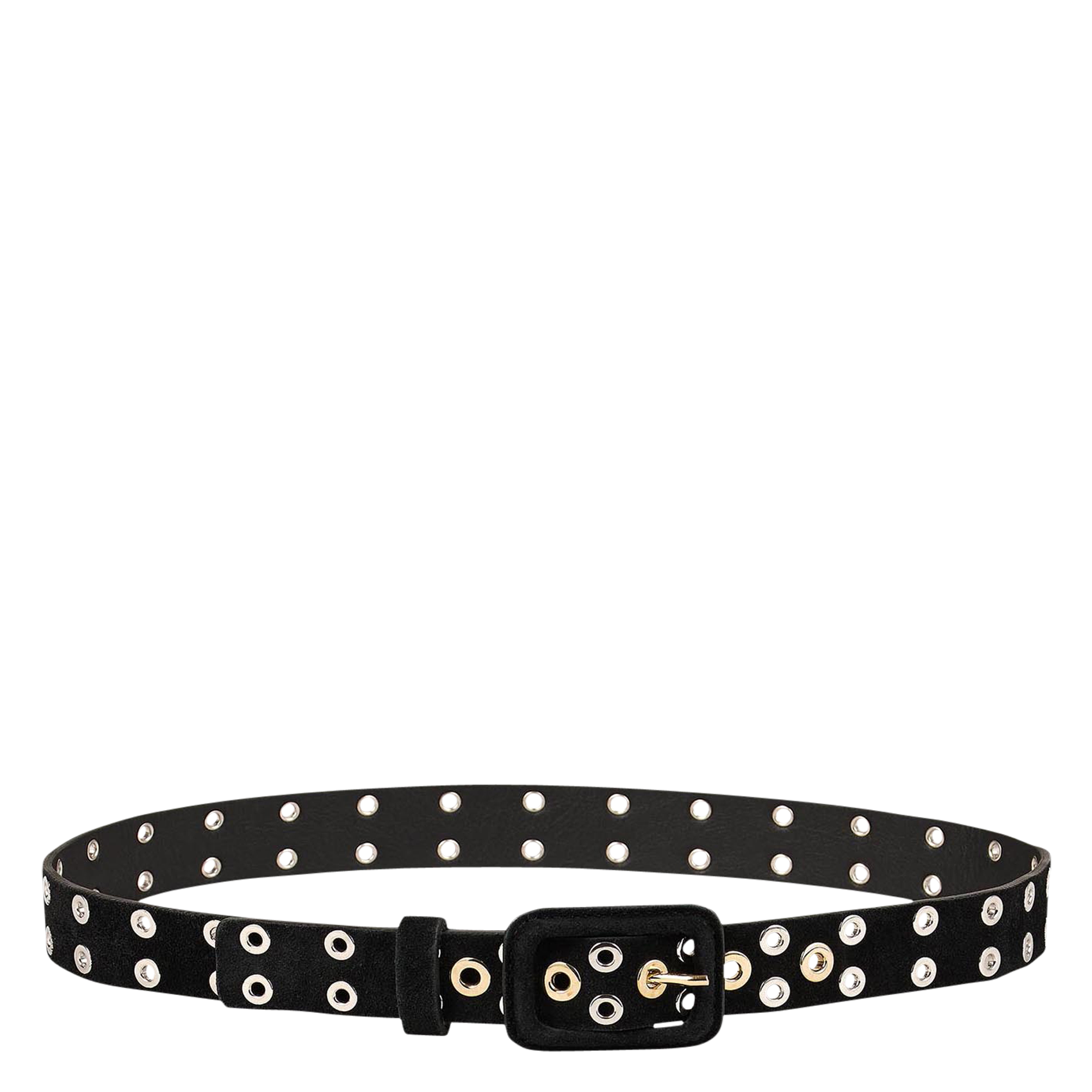 Ceinture à œillets en cuir | Noir